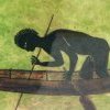 Recent painting of Koori man fishing,  Kamay National Park Collection